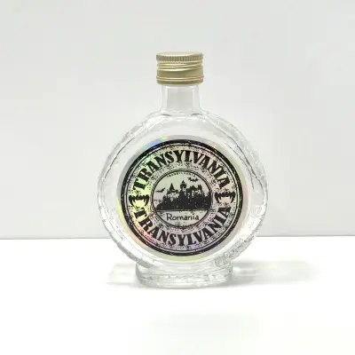 Transylvania, romania, sticla rotunda plosca 100 ml, cu mesaj, model divgs320 01